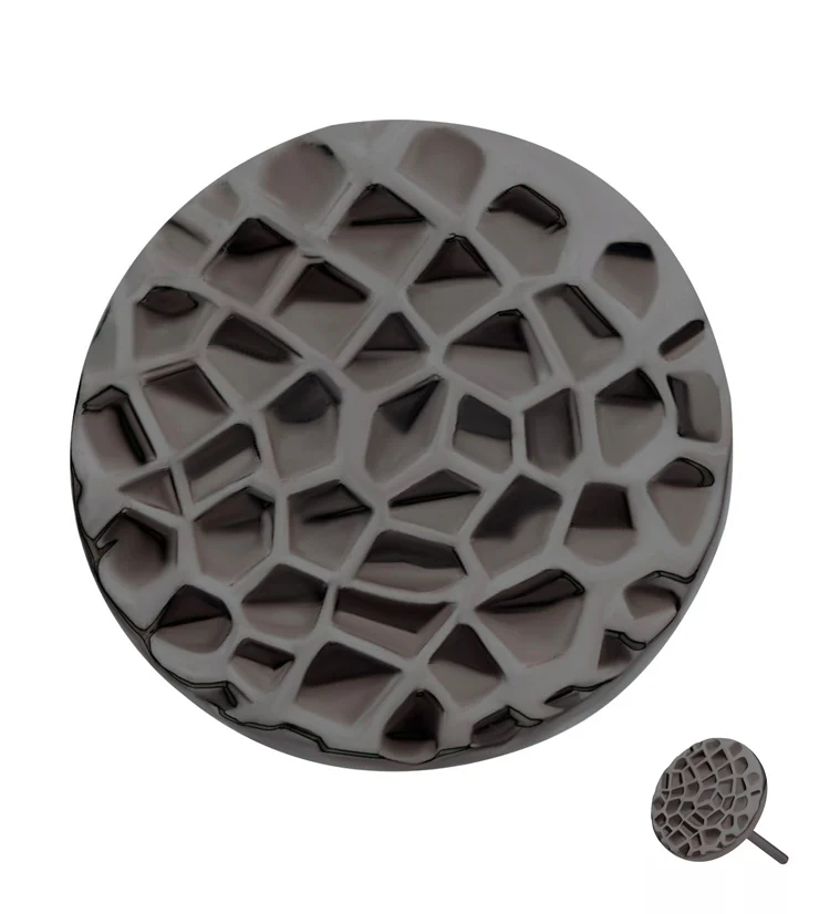 Black PVD Hammered Disk Threadless Titanium Top - Mrs Treak