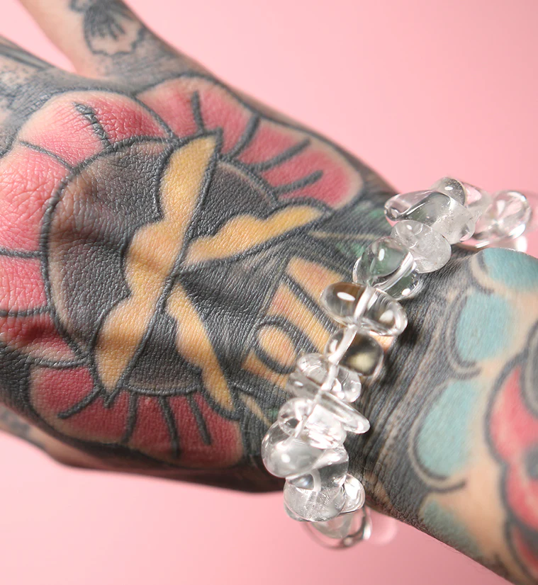 Crystal Quartz Chips Stone Bracelet - Mrs Treak