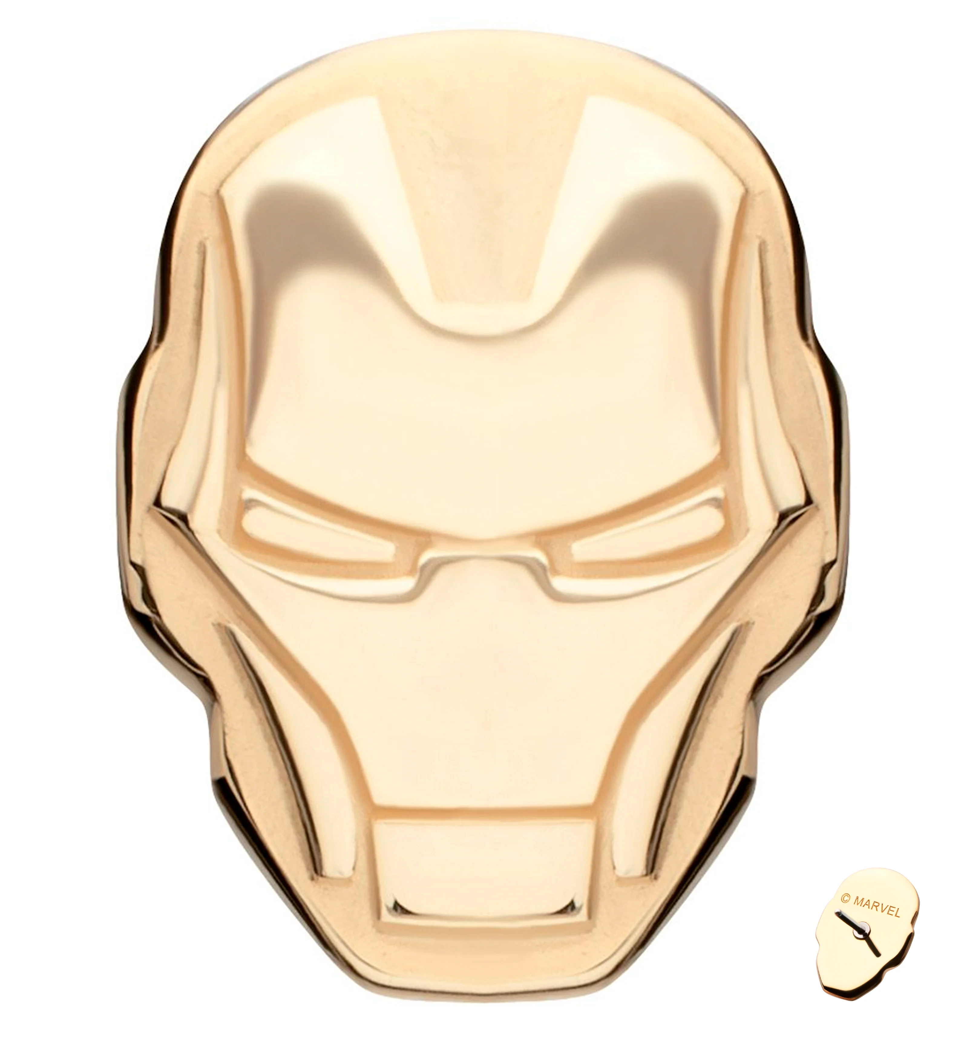 14kt Gold Marvel Iron Man Face Threadless Top - Mrs Treak