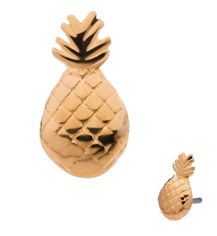 14kt Gold Pineapple Threadless Top - Mrs Treak
