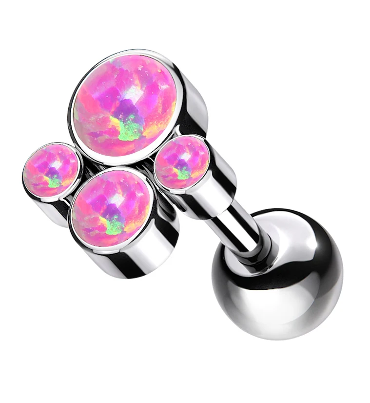 Pink Opalite Bunch Titanium Cartilage Barbell - Mrs Treak