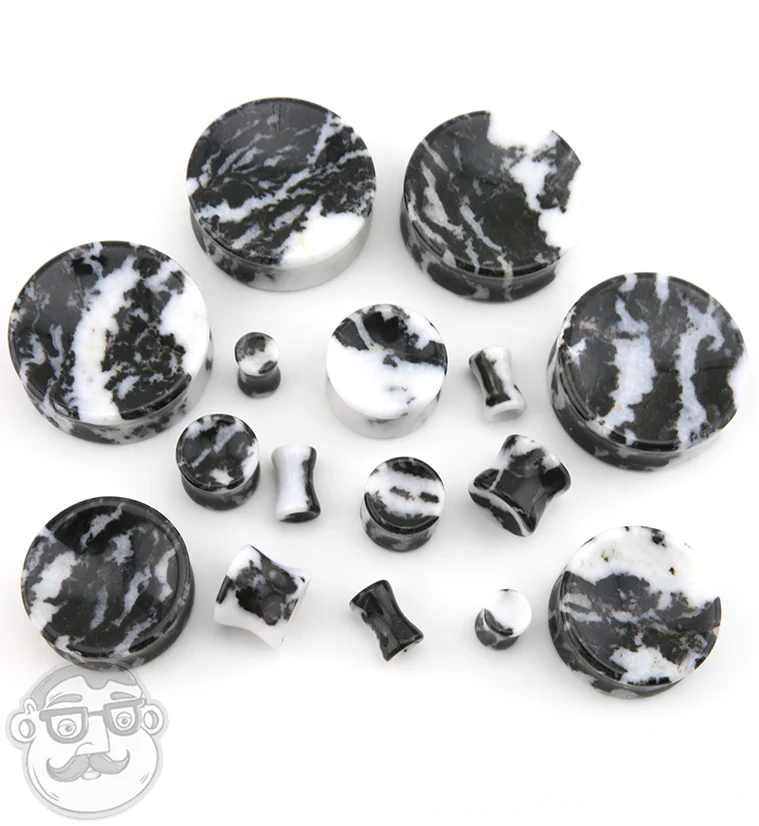 Zebra Jasper Stone Plugs - Mrs Treak