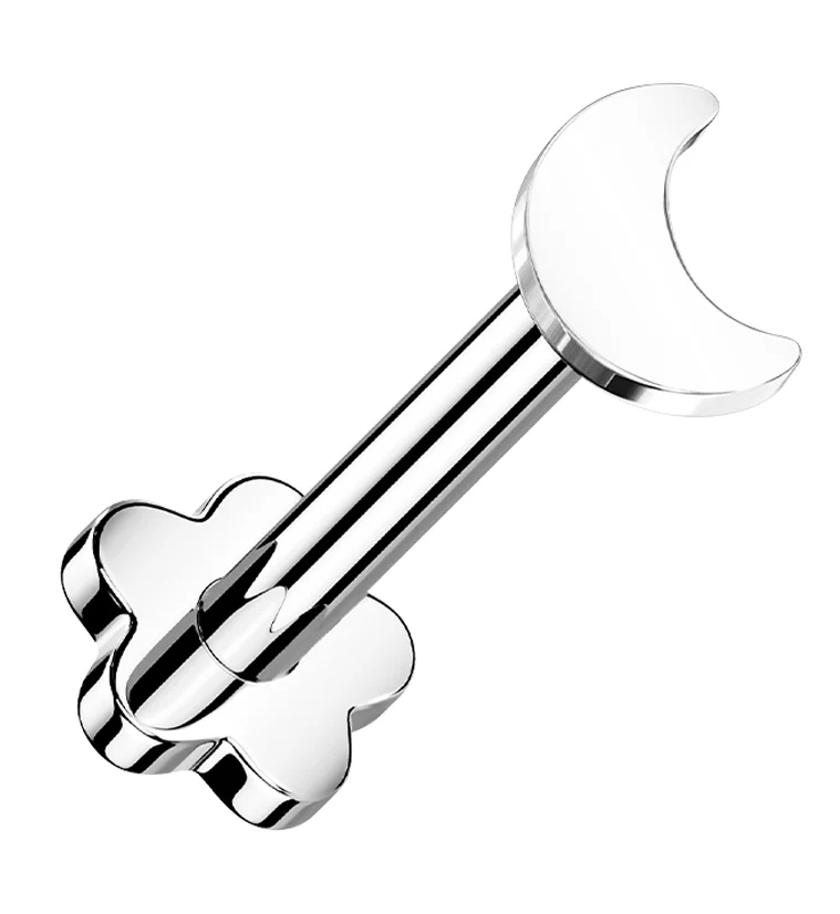 Half Moon Titanium Threadless Labret - Mrs Treak