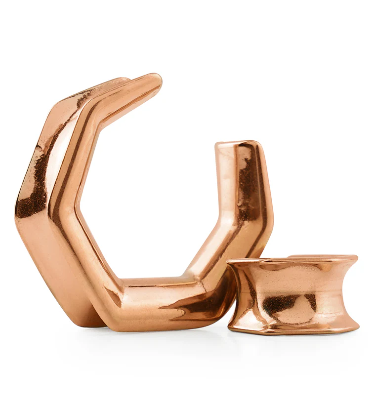 Rose Gold PVD Hex Saddles - Mrs Treak