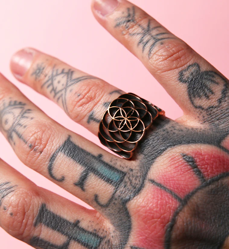 Seed Of Life Copper Ring - Mrs Treak