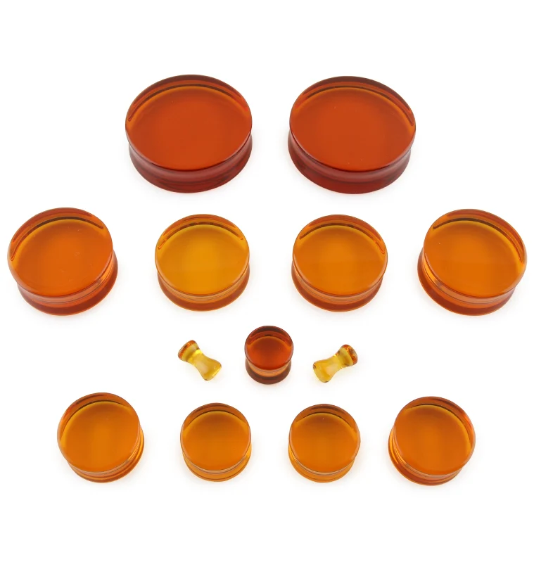 Amber Glass Plugs - Mrs Treak