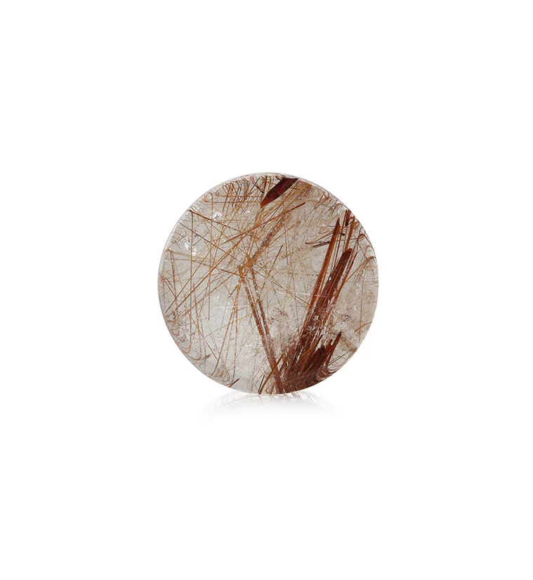 Rutilated Quartz Stone Plugs 1 Inch (25mm) Version 11 - One Piece - Mrs Treak