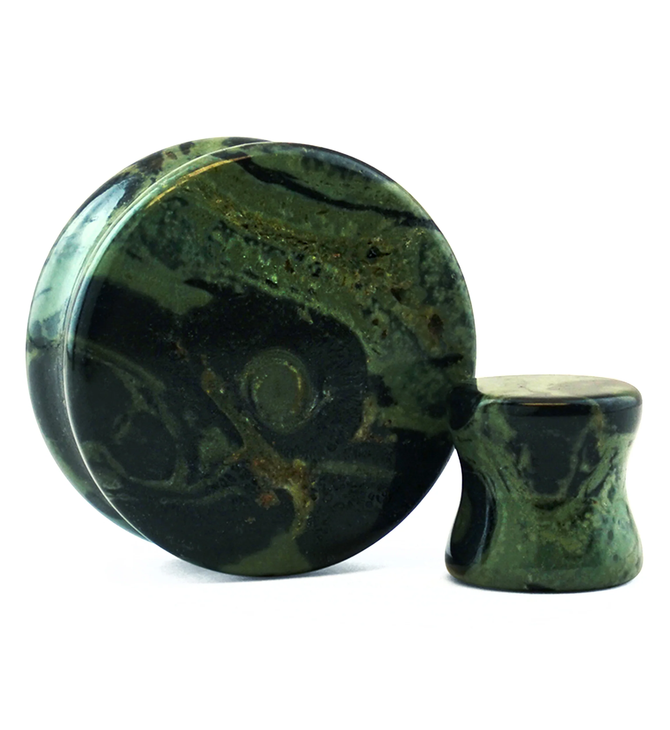 Green Eye Jasper Stone Plugs - Mrs Treak