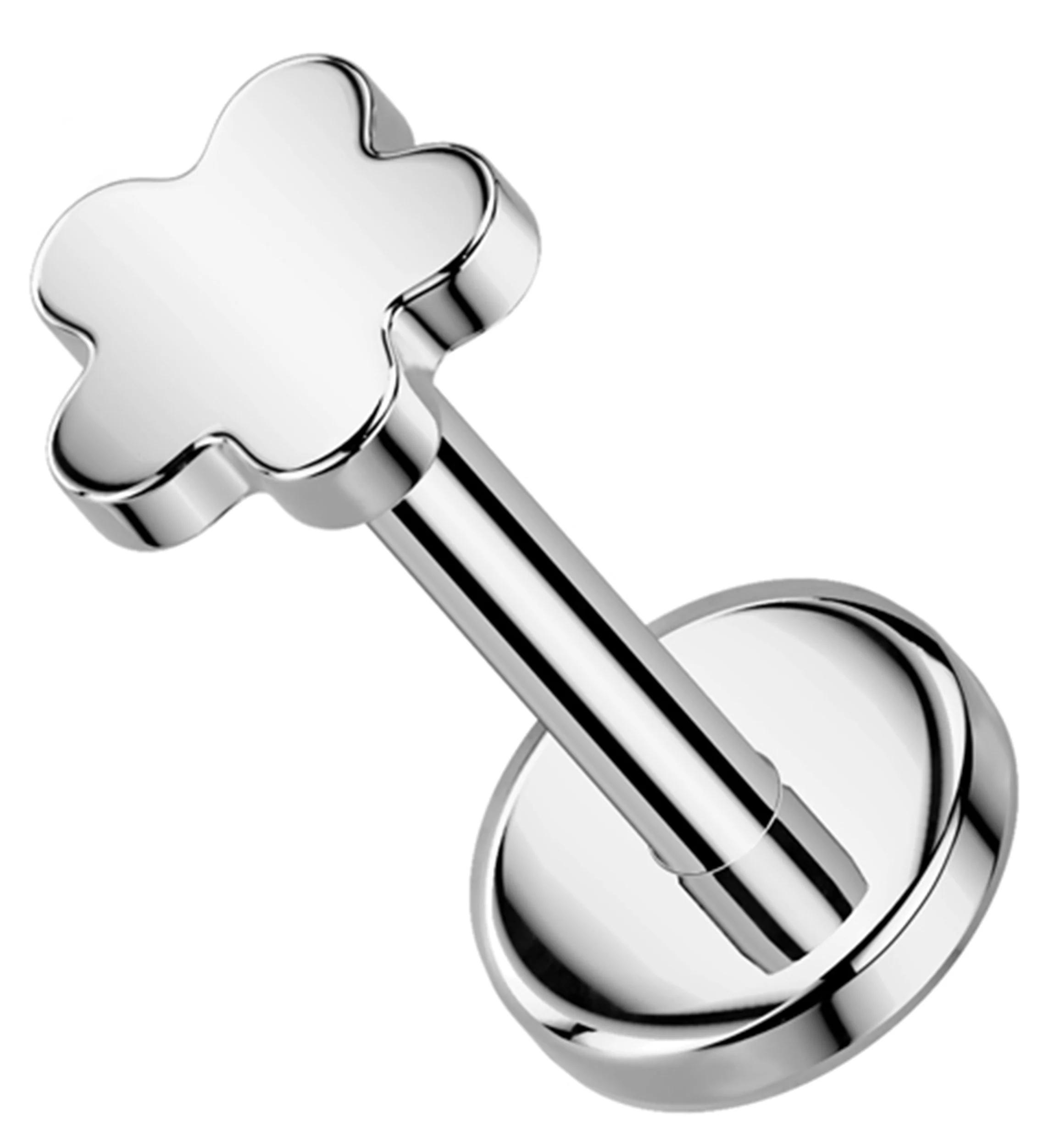 Bubble Flower Threadless Titanium Flat Disk Labret - Mrs Treak