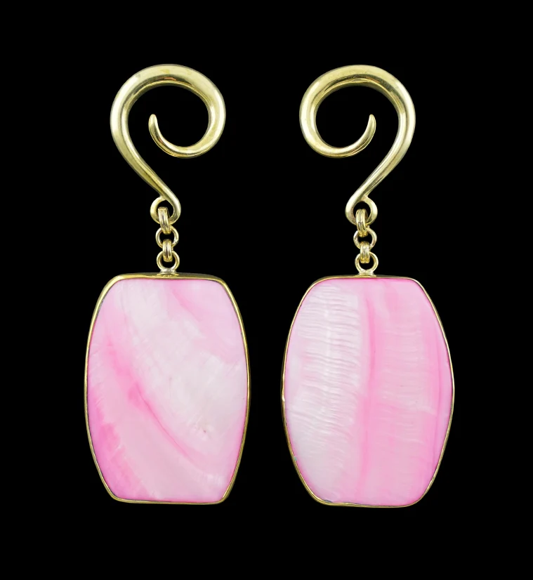 Pink Mother of Pearl Shell Hangers - Mrs Treak