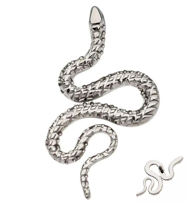 Crosshatch Snake Internally Threaded Titanium Top - Mrs Treak