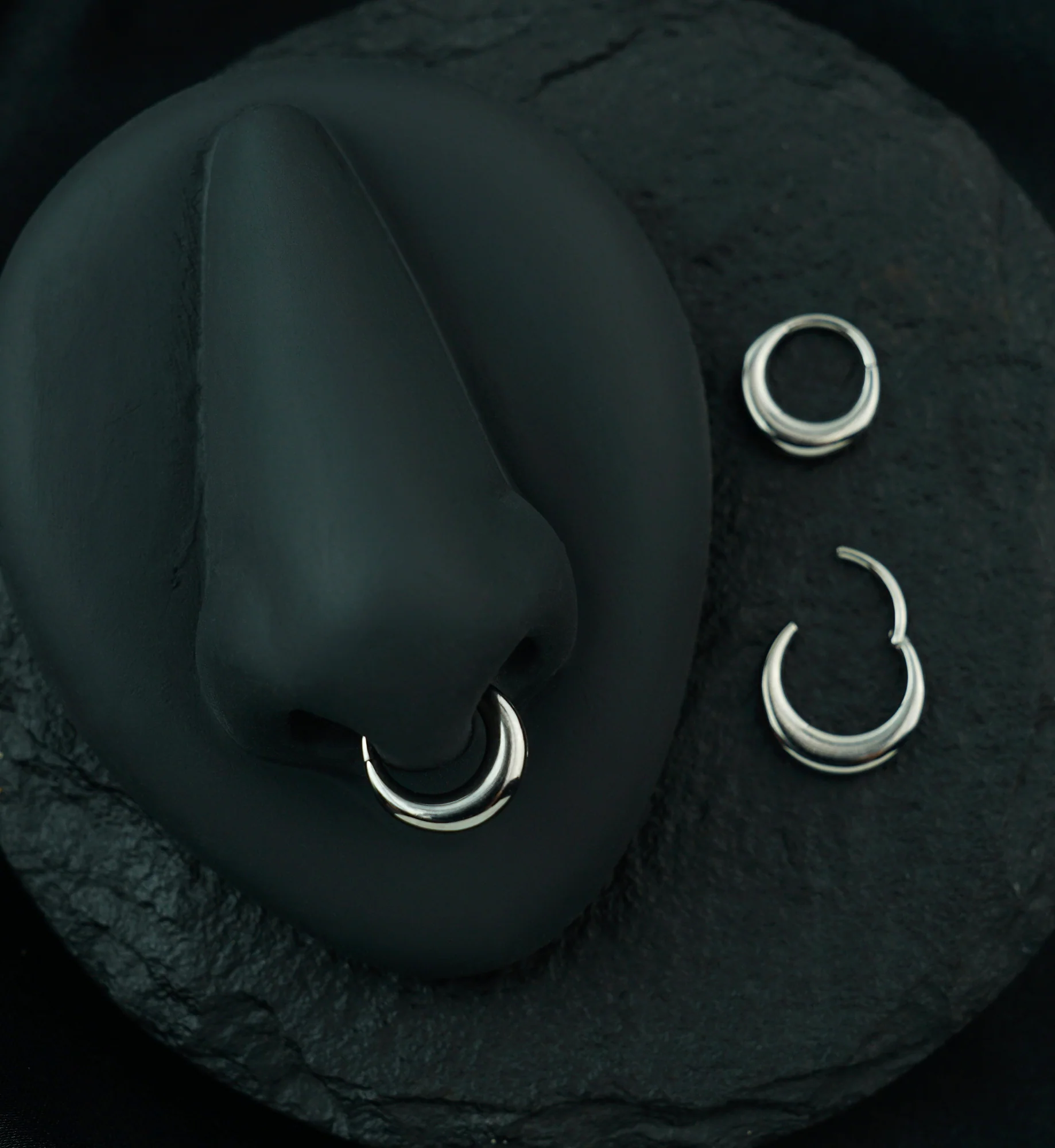 Broad Dome Titanium Hinged Segment Ring - Mrs Treak