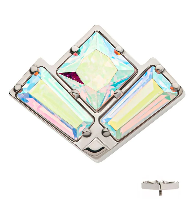 Vertex Rainbow Aurora CZ Internally Threaded Titanium Top - Mrs Treak