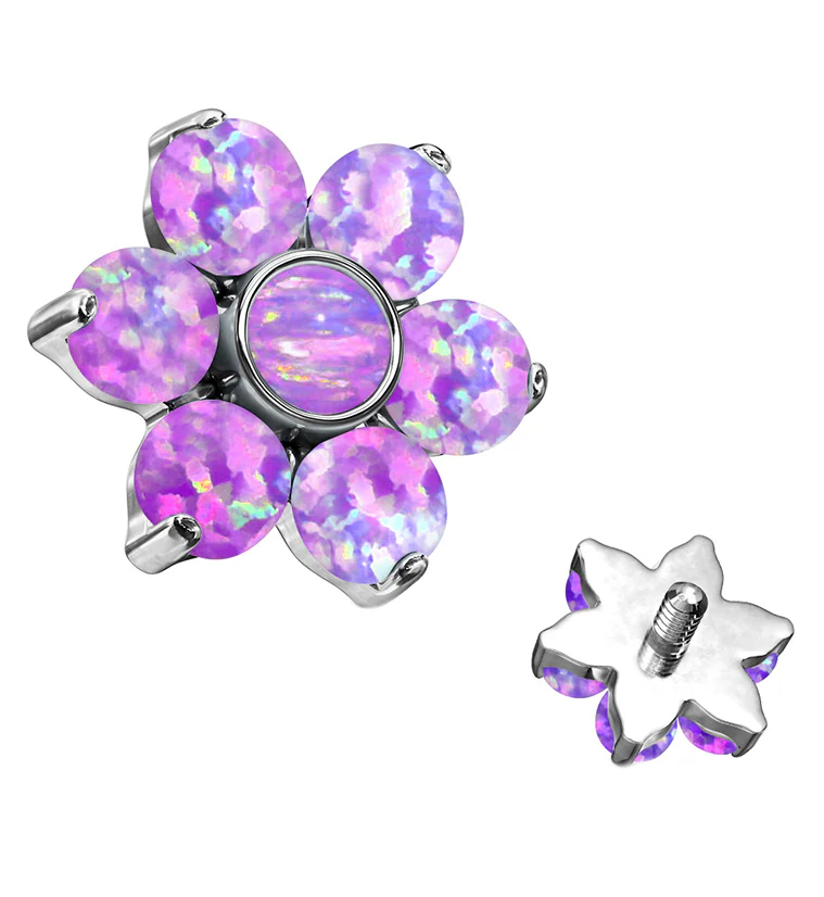 Purple Opalite Floret Titanium Internally Threaded Top - Mrs Treak