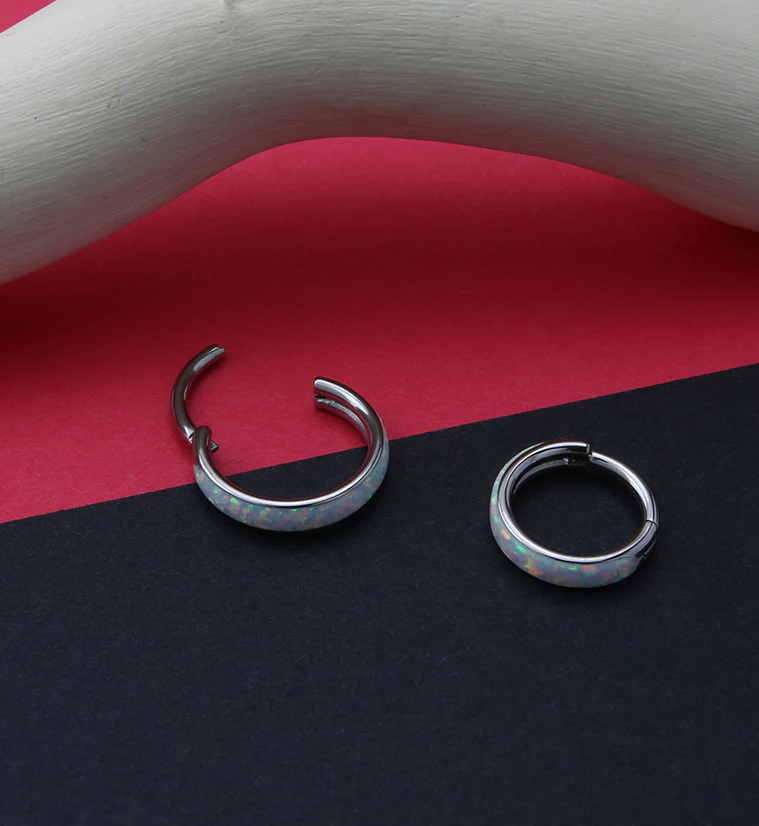 Vast Opalite Titanium Hinged Segment Ring - Mrs Treak