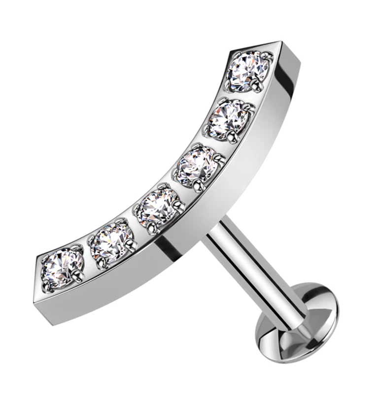 Camber CZ Stainless Steel Convex Back Threadless Labret - Mrs Treak