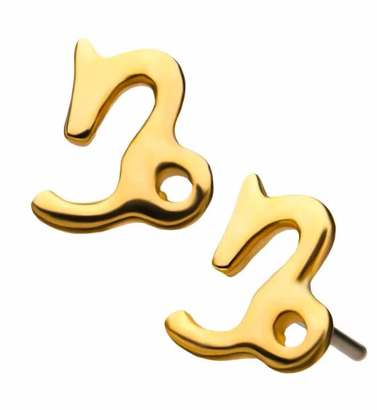 14kt Gold Capricorn Zodiac Sign Threadless Top - Mrs Treak