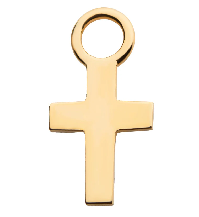 14kt Gold Cross Charm - Mrs Treak
