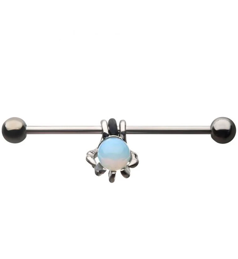 14G Opalite Claw Industrial Barbell - Mrs Treak