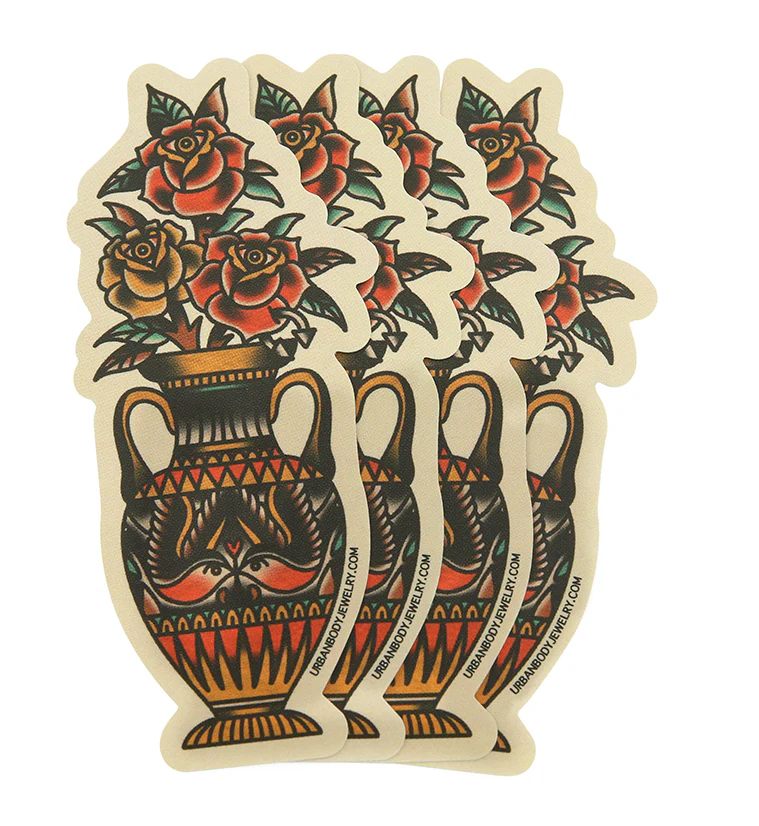 Floral Vase Sticker Pack (4 pack) - Mrs Treak