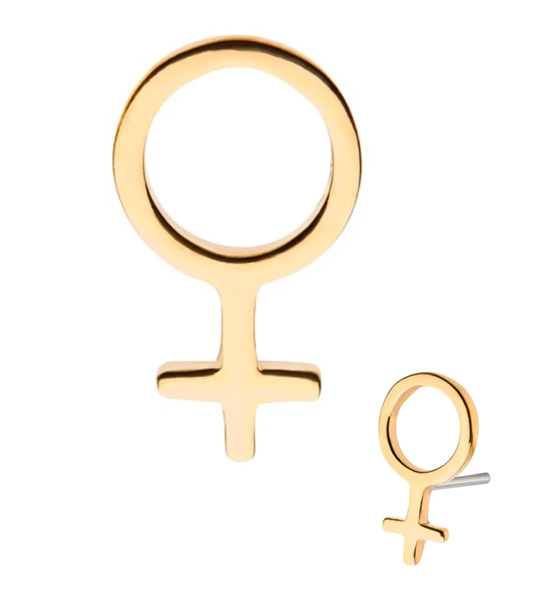 14kt Gold Female Sign Threadless Top - Mrs Treak