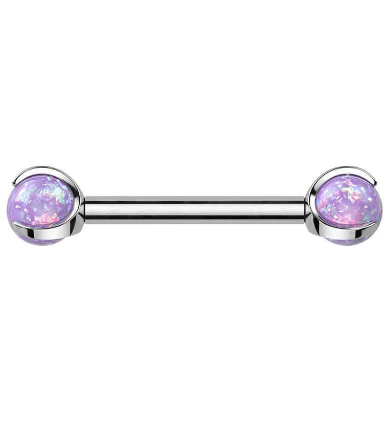 Purple Opalite Claw Titanium Barbell - Mrs Treak