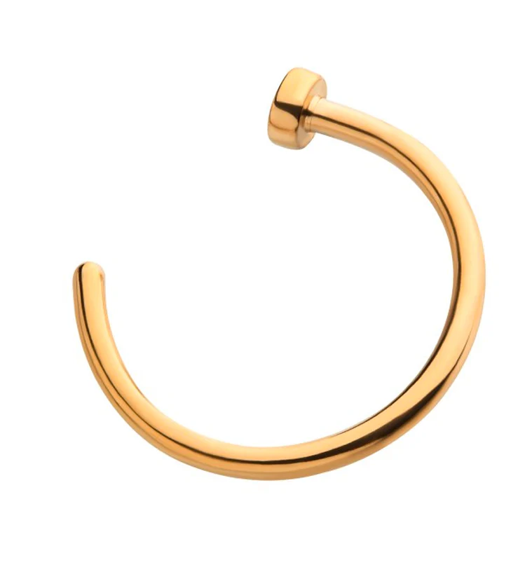 24kt Gold PVD Titanium Nose Hoop Ring - Mrs Treak