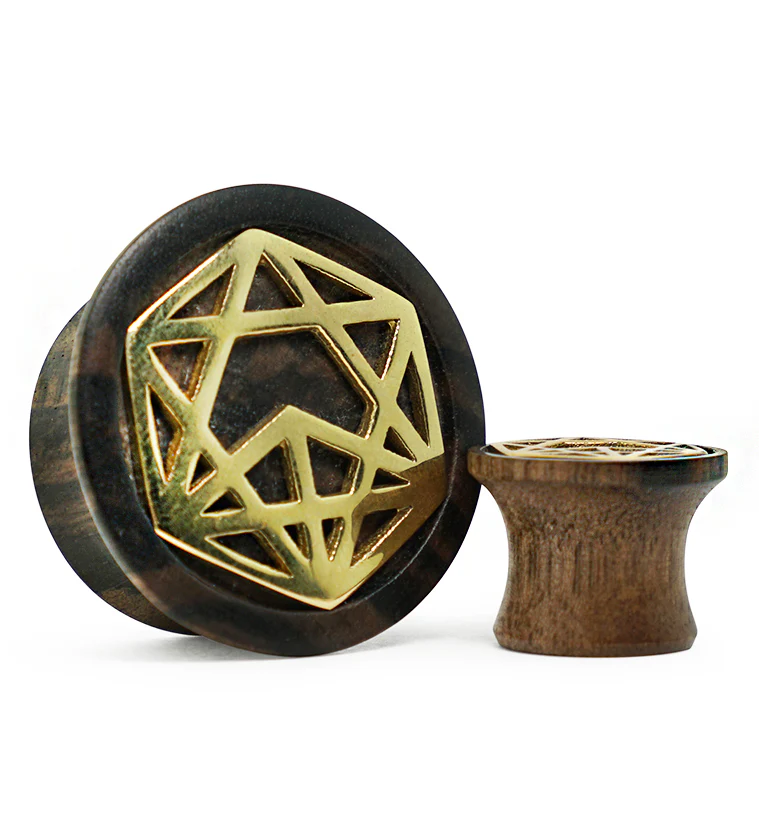 Alchemy Brass Areng Wood Mayan Flare Plugs - Mrs Treak