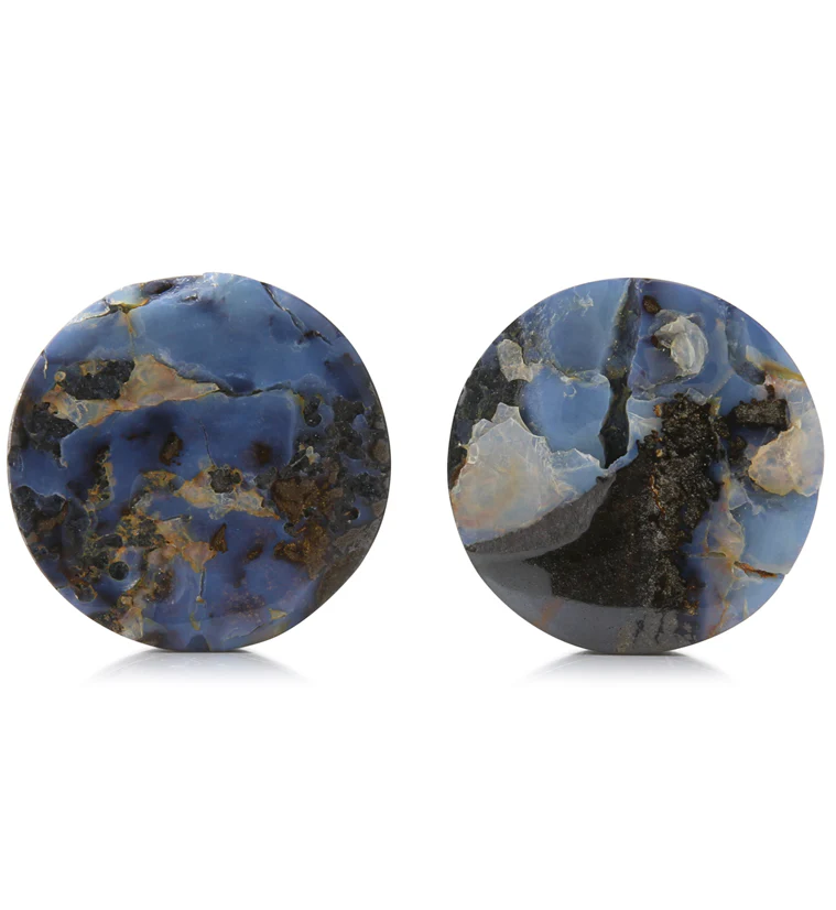 Boulder Opal Stone Plugs 1 Inch (25mm) Version 17 - Mrs Treak
