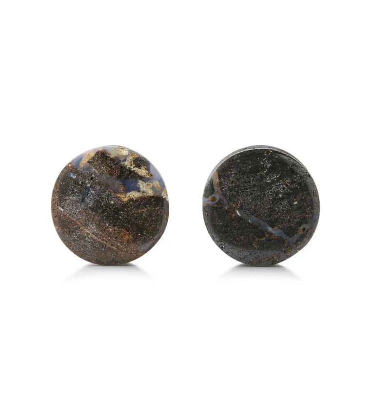Boulder Opal Stone Plugs 1/2