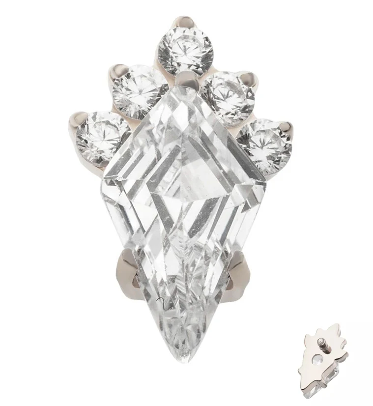 Adorn Clear CZ Internally Threaded Titanium Top - Mrs Treak