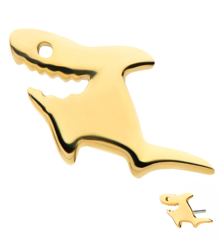 14kt Gold Shark Threadless Top - Mrs Treak