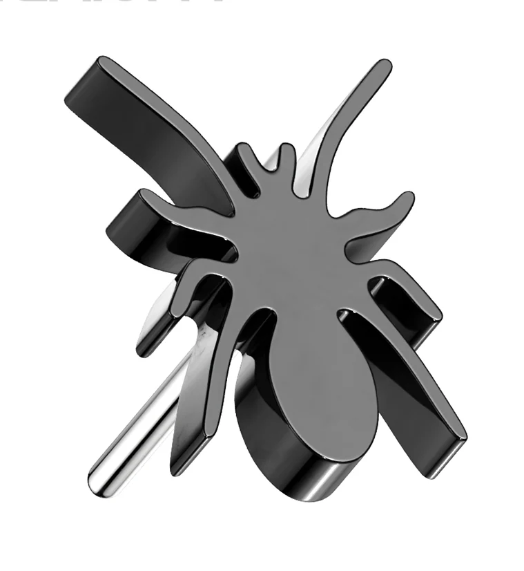 Black PVD Spider Threadless Titanium Top - Mrs Treak