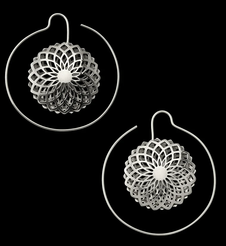 Silver Double Mandala Brass Earrings / Hangers - Mrs Treak
