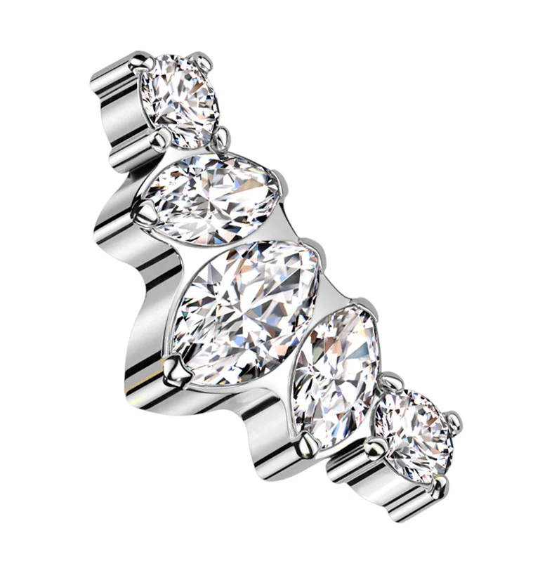Coronal Clear CZ Internally Threaded Titanium Top - Mrs Treak
