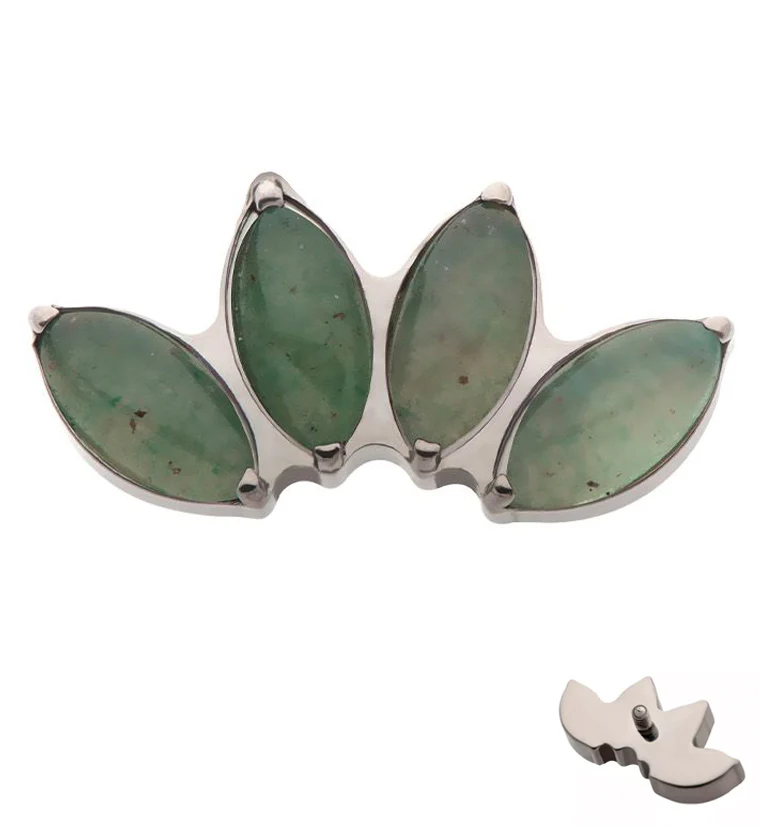 Quartet Aquamarine Stone Internally Threaded Titanium Top - Mrs Treak