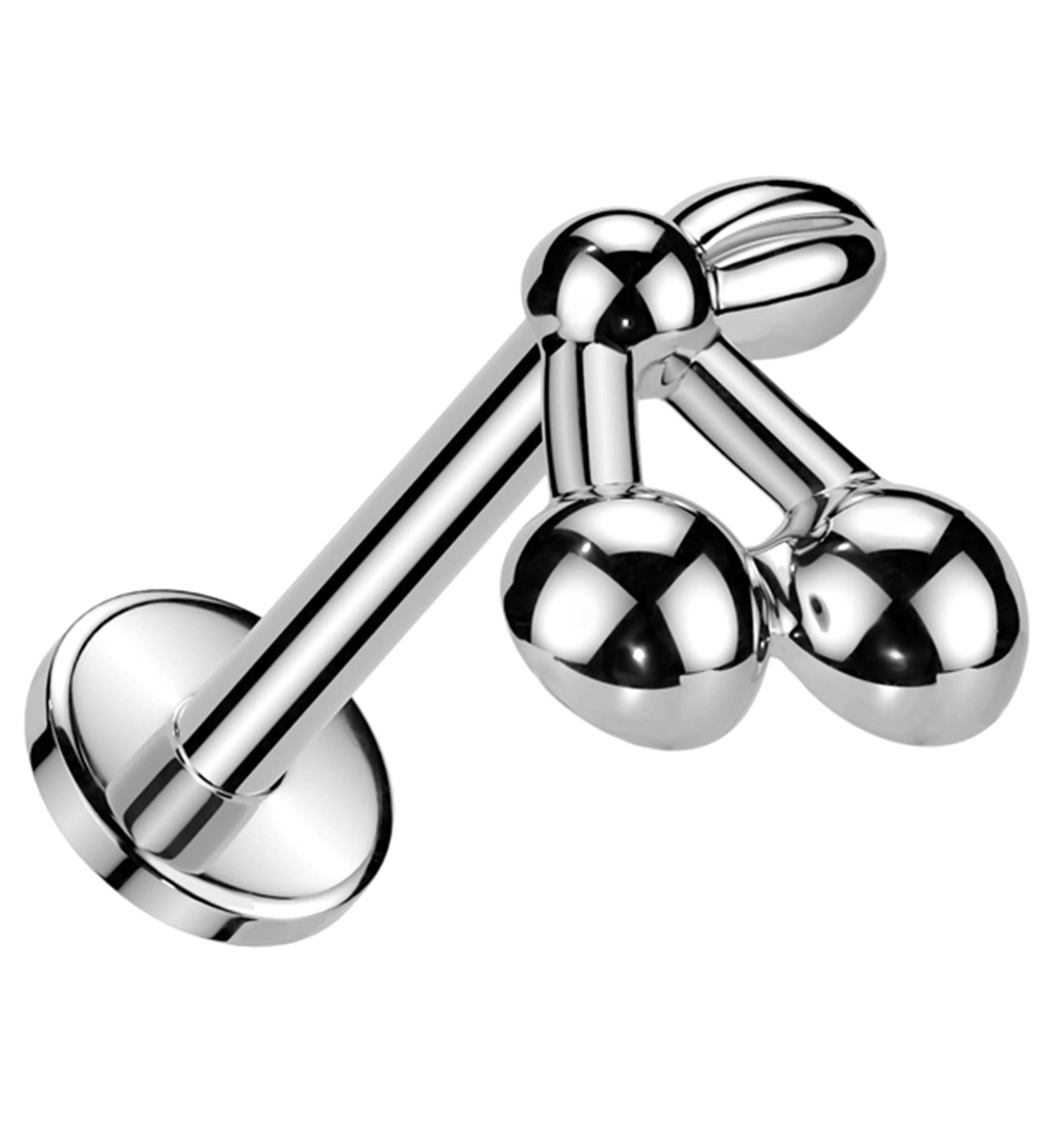Cherries Internally Threaded Titanium Labret - Mrs Treak