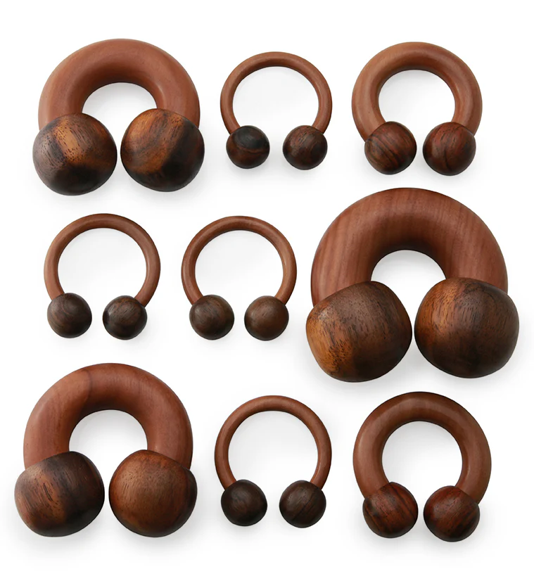 Wooden Circular Barbell Hoop Plugs - Mrs Treak