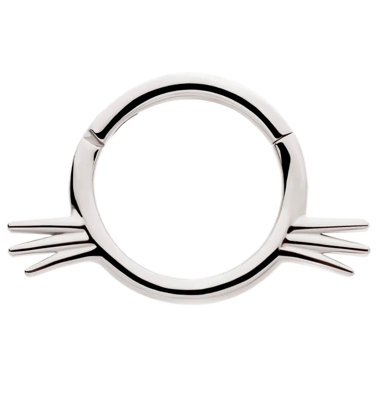 Whiskers Stainless Steel Hinged Segment Ring - Mrs Treak