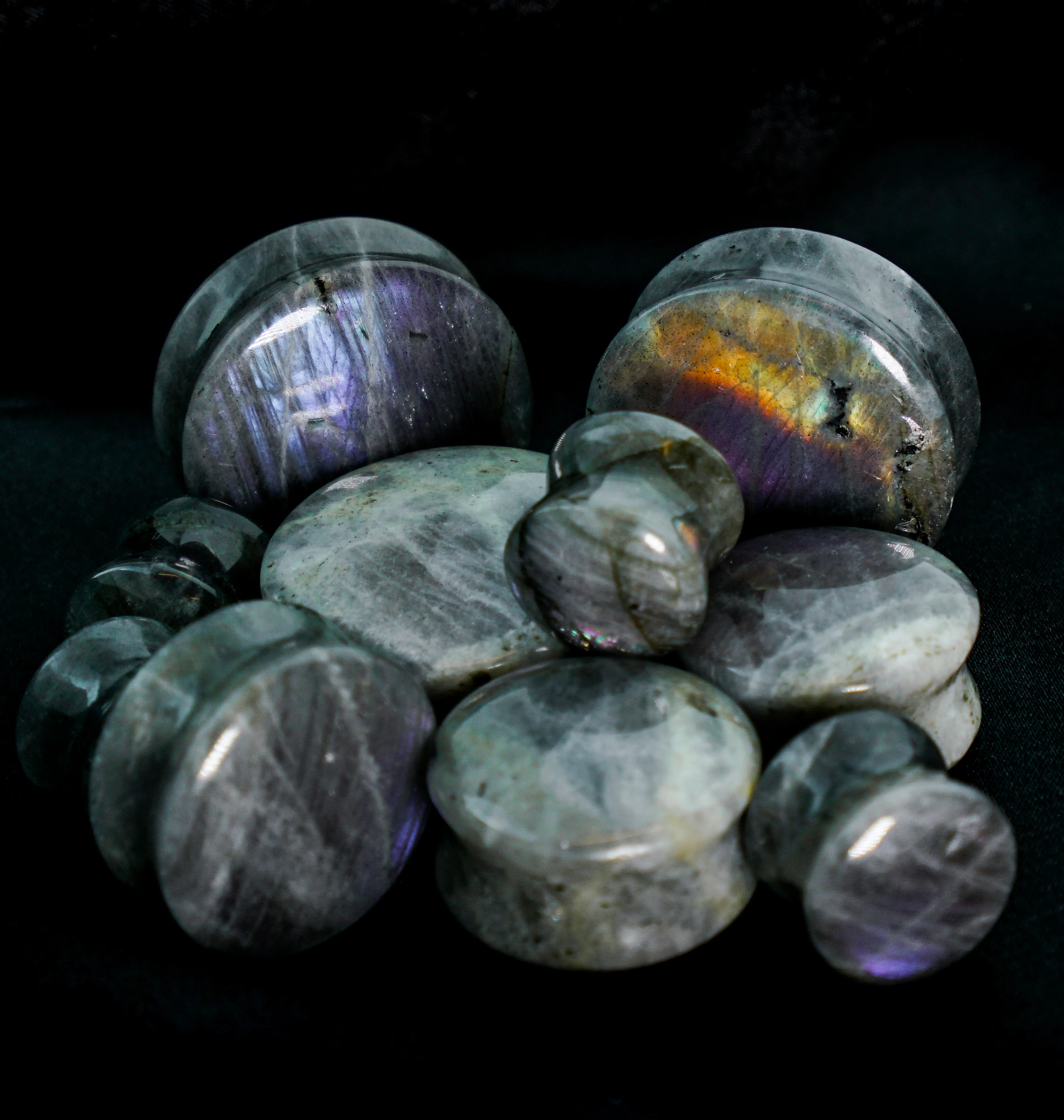 Purple Labradorite Stone Plugs - Mrs Treak