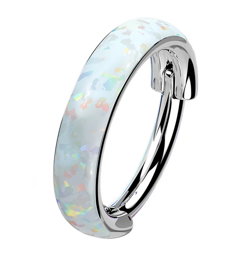 Vast Opalite Titanium Hinged Segment Ring - Mrs Treak