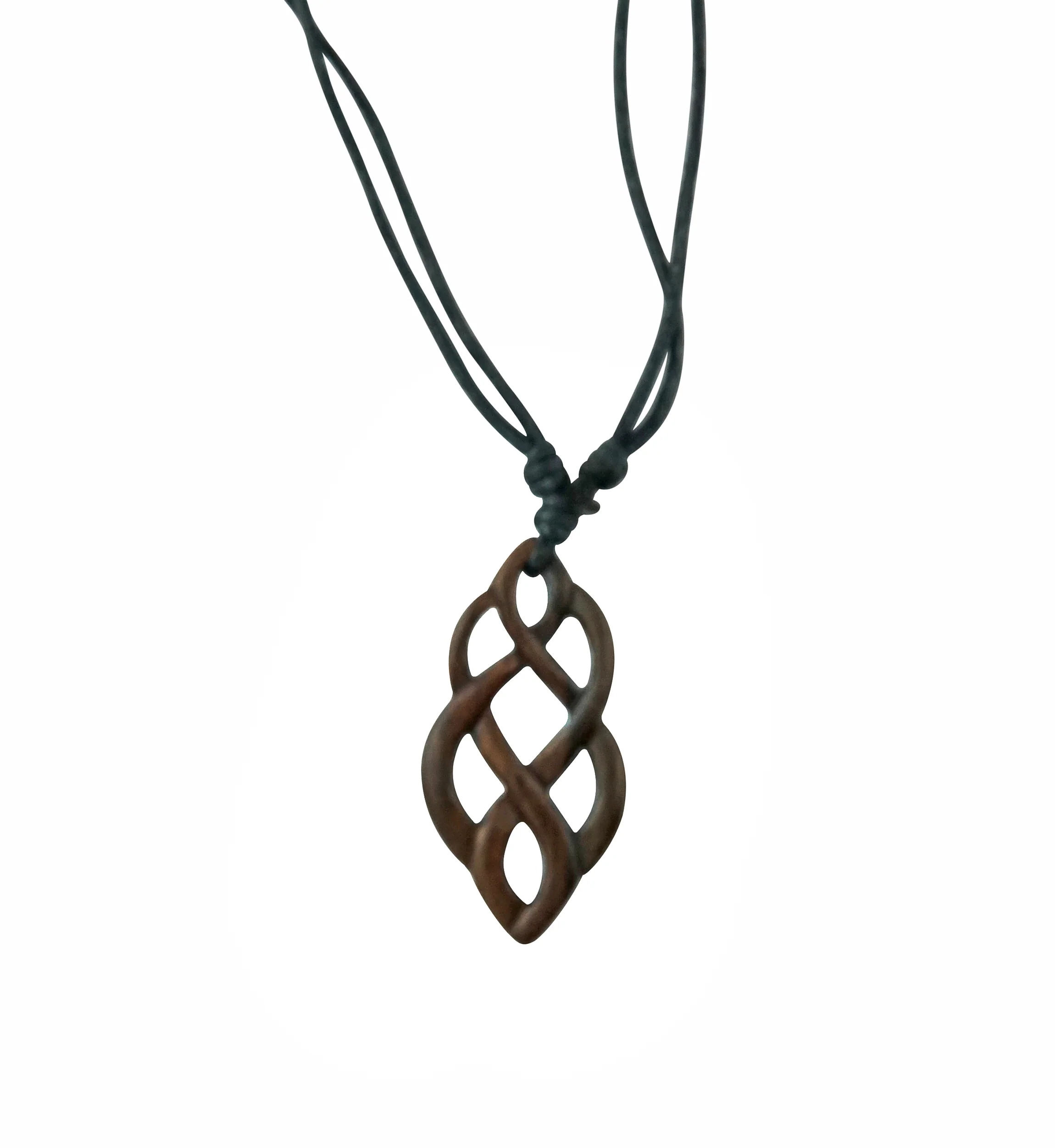 Celtic Knot Wood Pendant Necklace - Mrs Treak