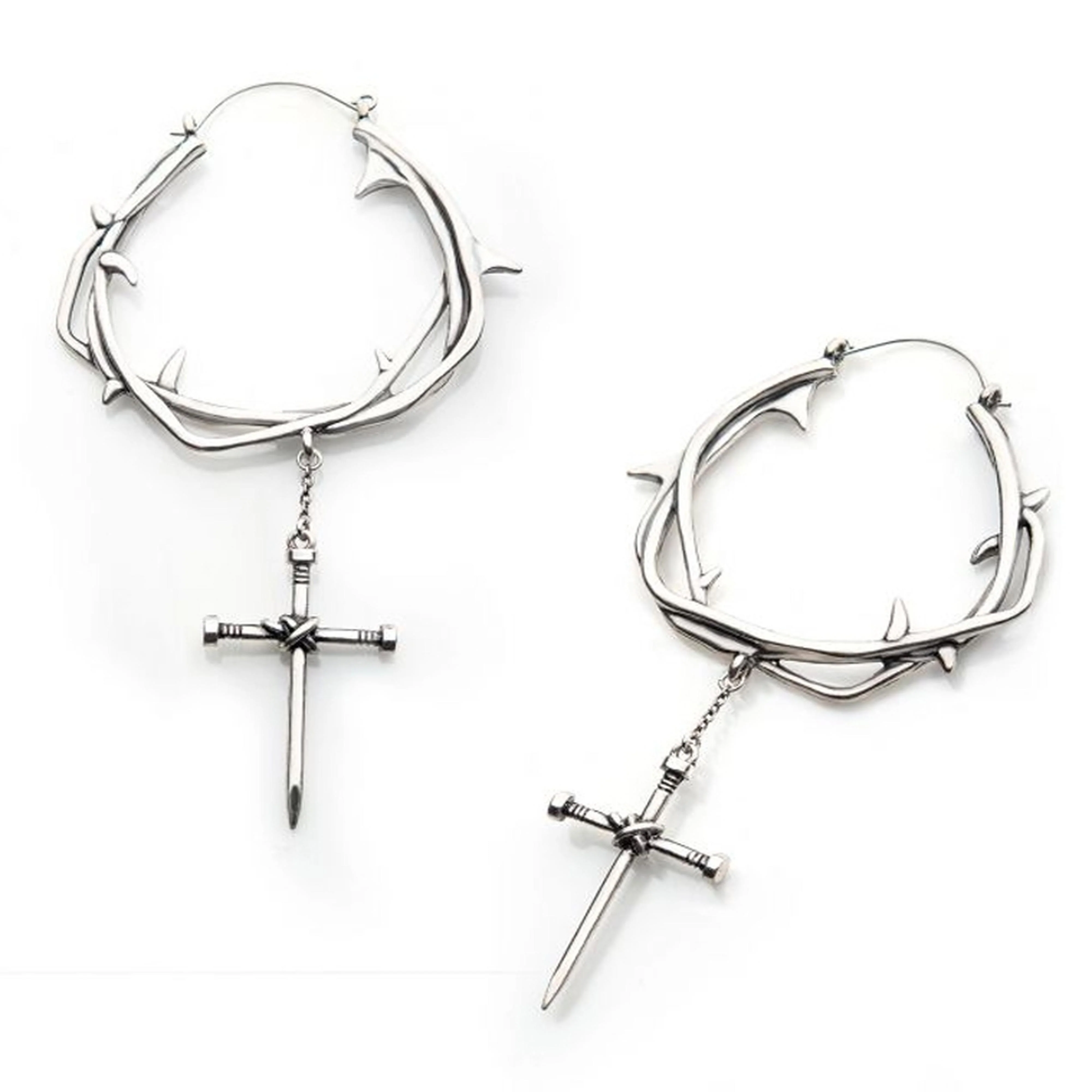 20G Thorn Cross Plug Hoops - Mrs Treak