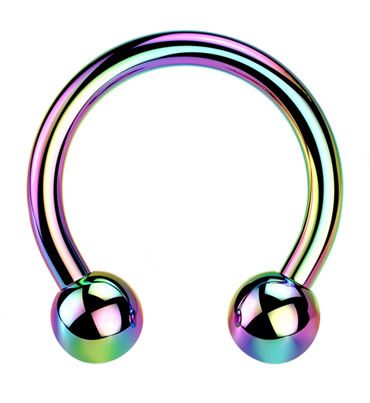 Rainbow PVD Basic Titanium Circular Barbell - Mrs Treak