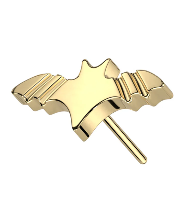 Gold PVD Flying Bat Threadless Titanium Top - Mrs Treak