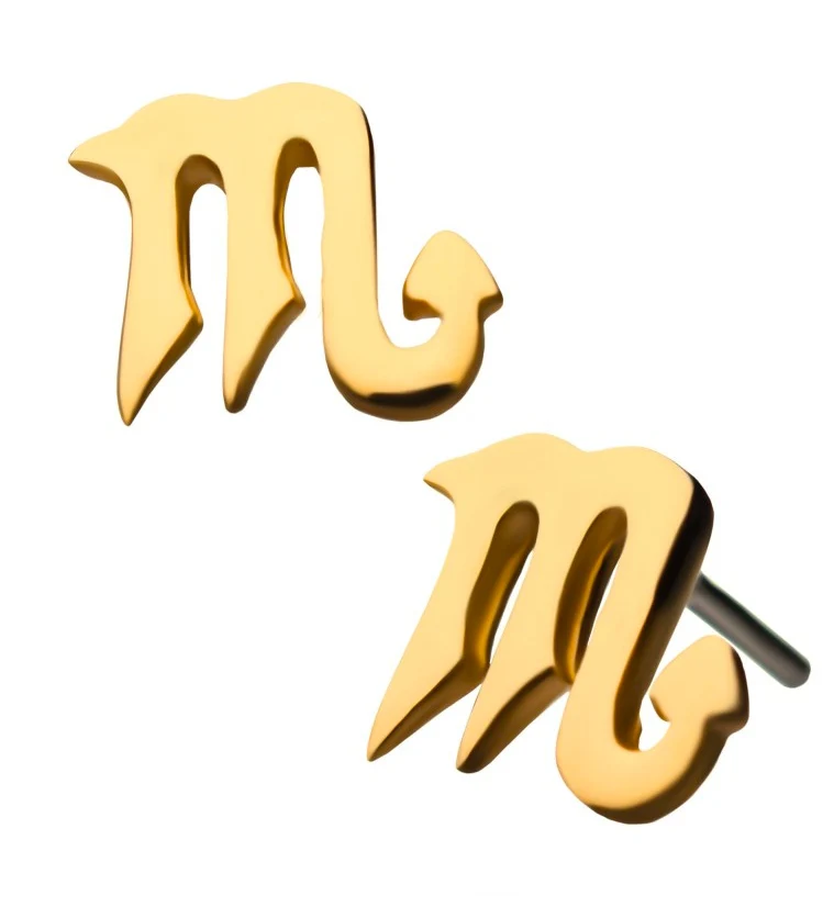 14kt Gold Scorpio Zodiac Sign Threadless Top - Mrs Treak