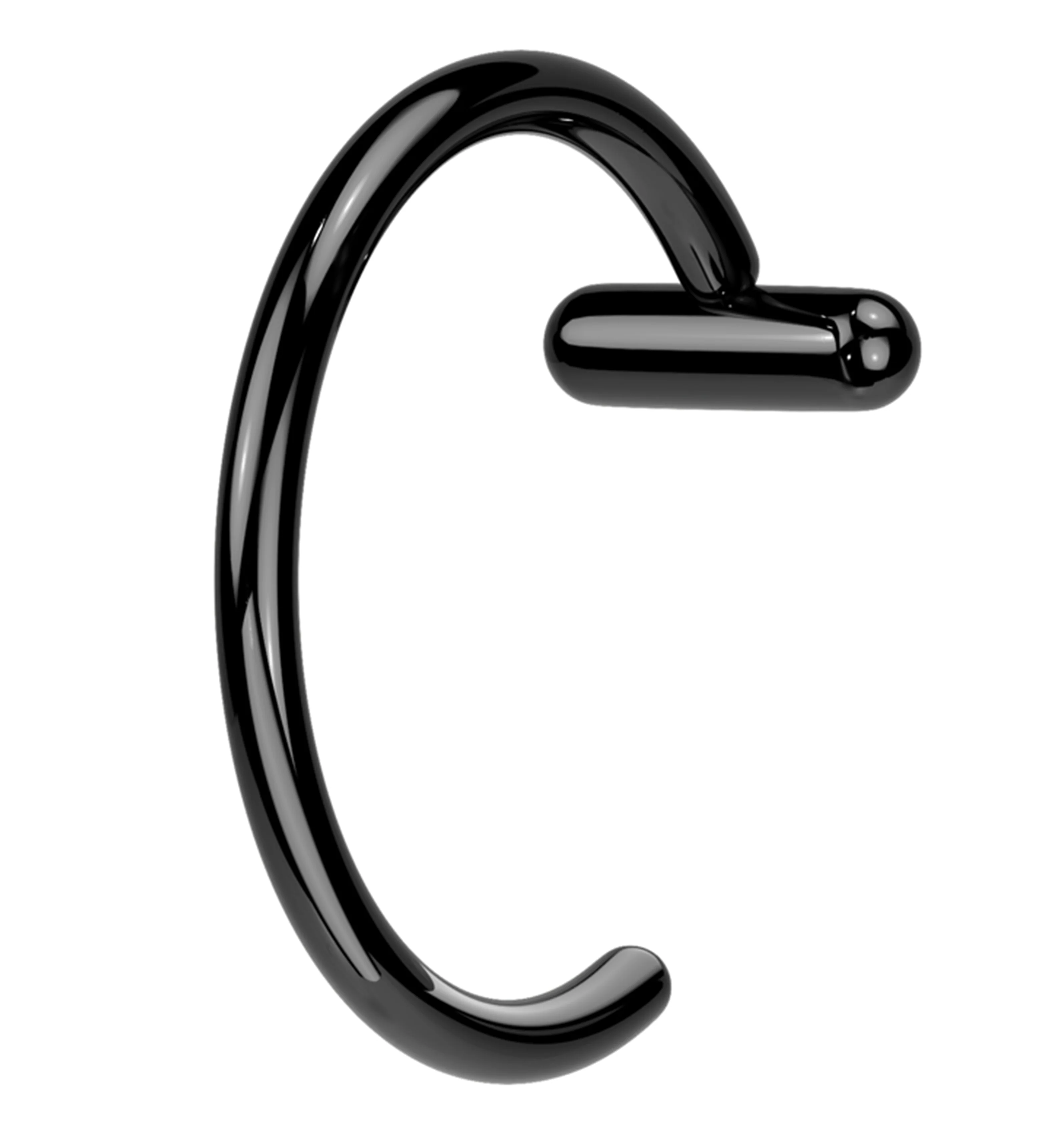Black PVD Bar Titanium Nose Hoop Ring - Mrs Treak