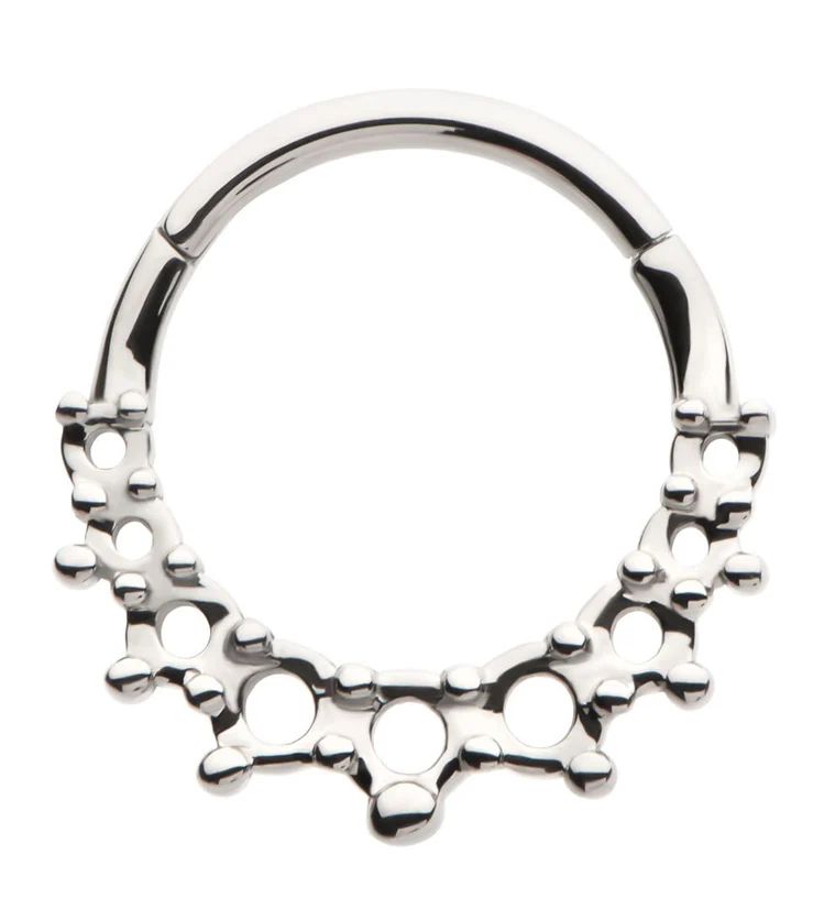 Hollow Stainless Steel Hinged Segment Ring - Mrs Treak