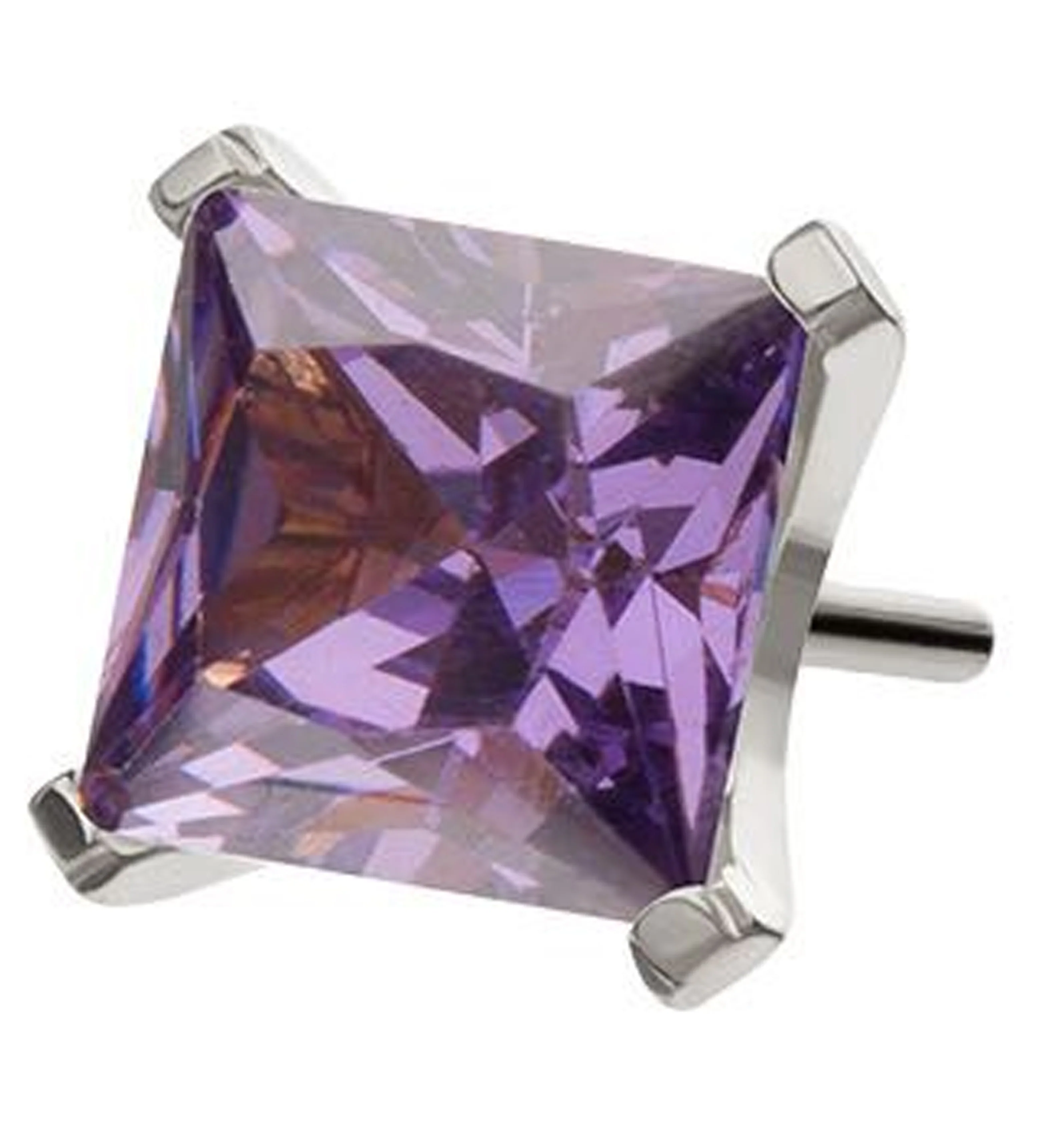 Princess Amethyst CZ Threadless Titanium Top - Mrs Treak