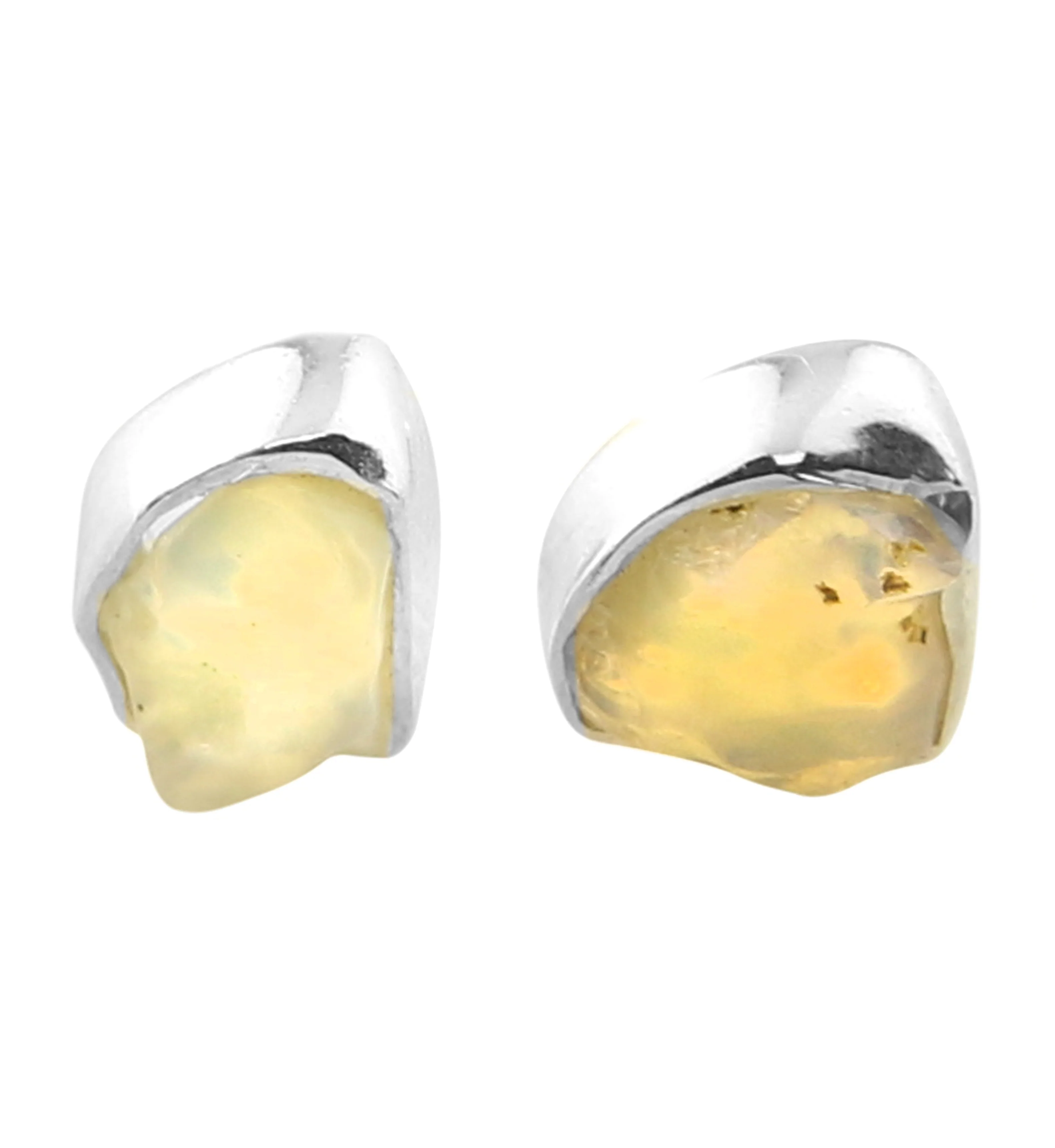 Ethiopian Opal Bezel Set Sterling Silver Earrings - Mrs Treak